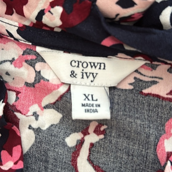 Crown & Ivy Sleeveless Dress- XL- Navy/Pink Paisley - Picture 5 of 5